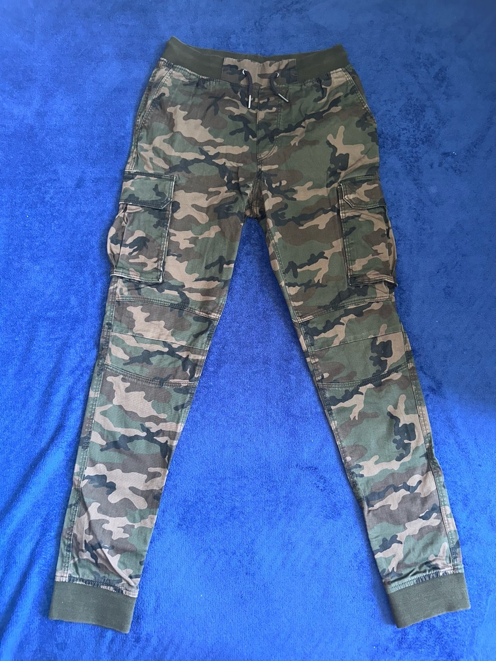 H&M Pants Mens XS Green Camo Skinny Jogger Casual Durable Military